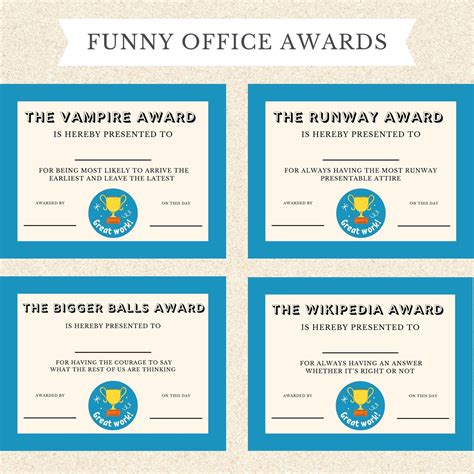 hilarious office awards|funny office employee awards.